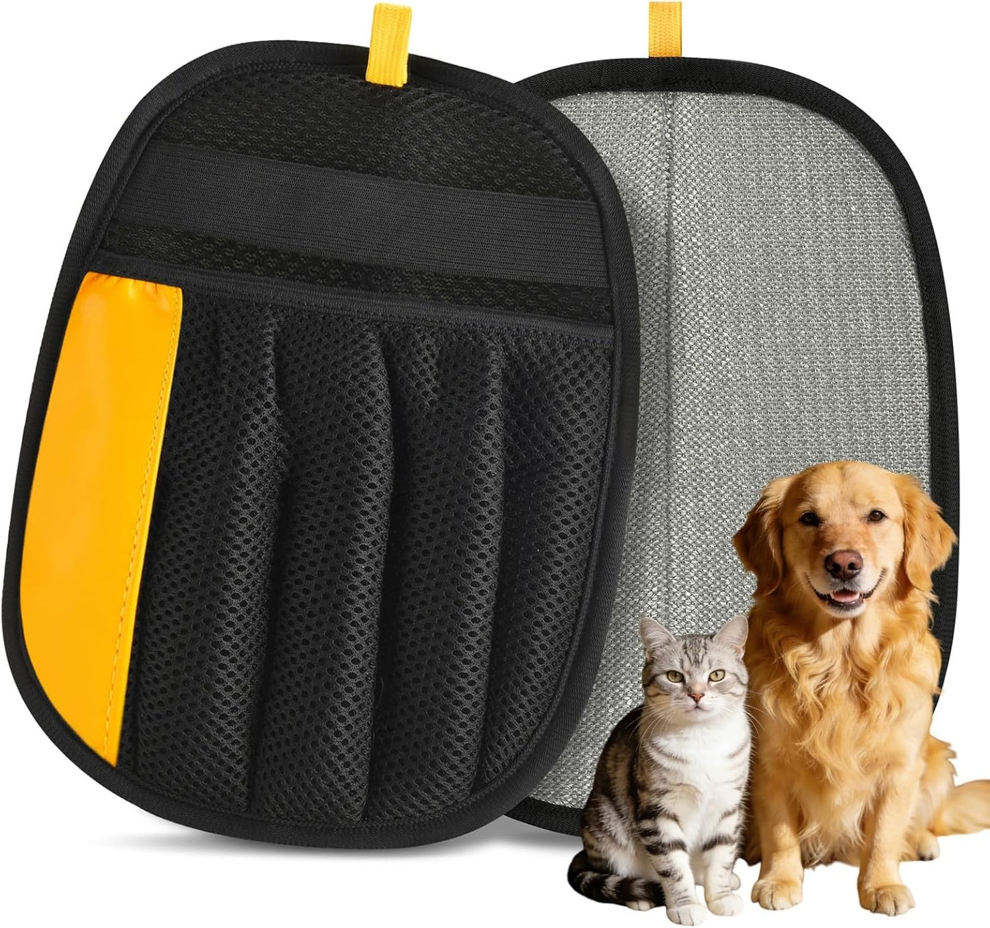 Electrostatic Pet Hair Removal Glove, Five-Finger, Grooming Mitt | Reusable for Dog & Cat, Removes Embedded Fur from Couch Car Seats Clothing Furniture, Also Works on Laundry Carpet & Pet Beds